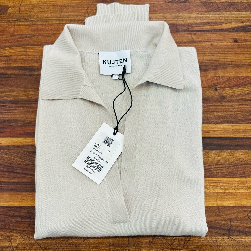 NWT - Kujten Cashmere Tracey Sweater - Beige Pink - Large